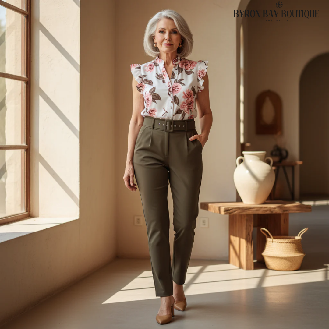 Rainie - Ensemble Chic avec Manches Volantes