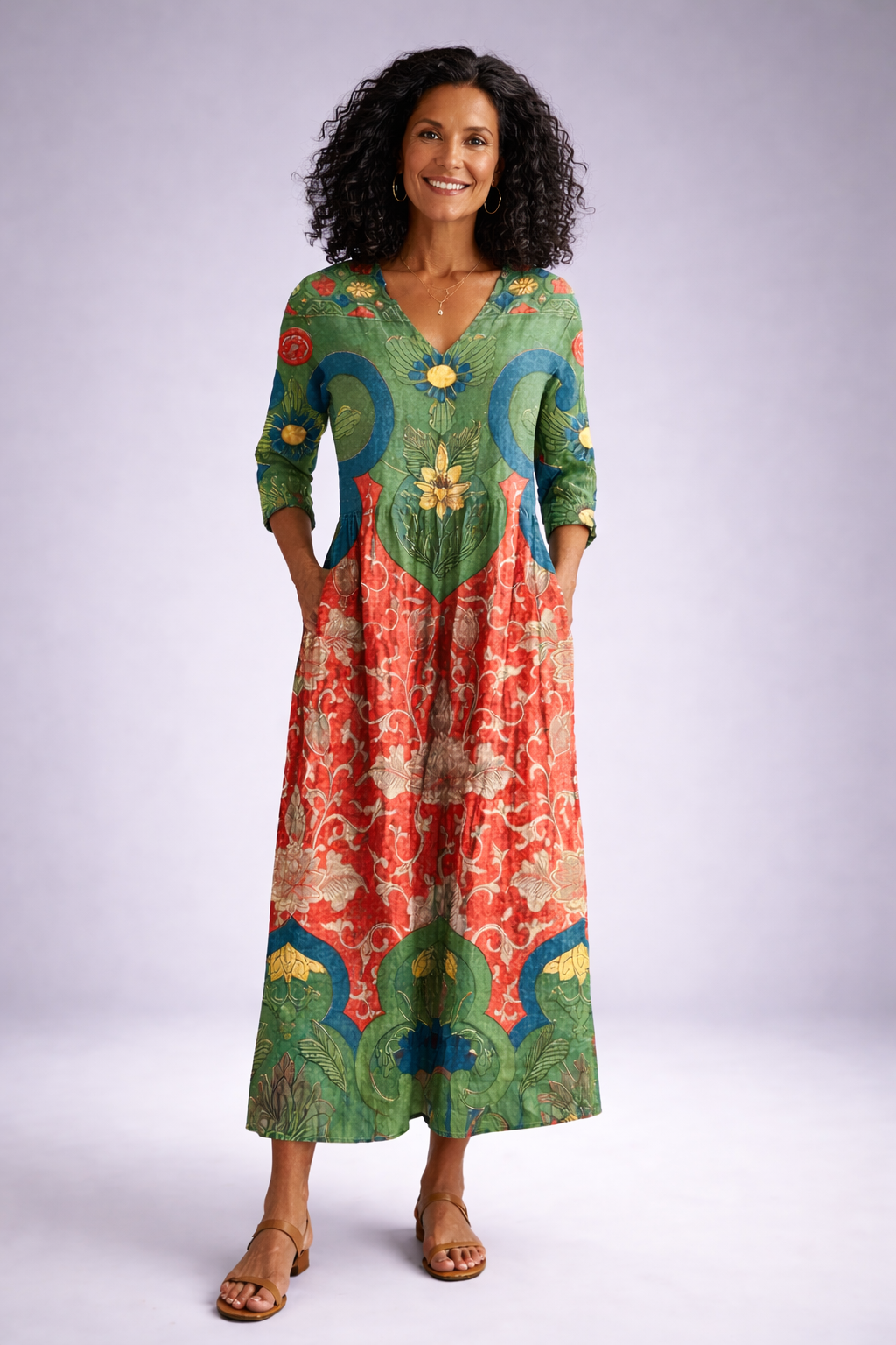 Zara – Robe longue vintage à fleurs, élégance rétro française