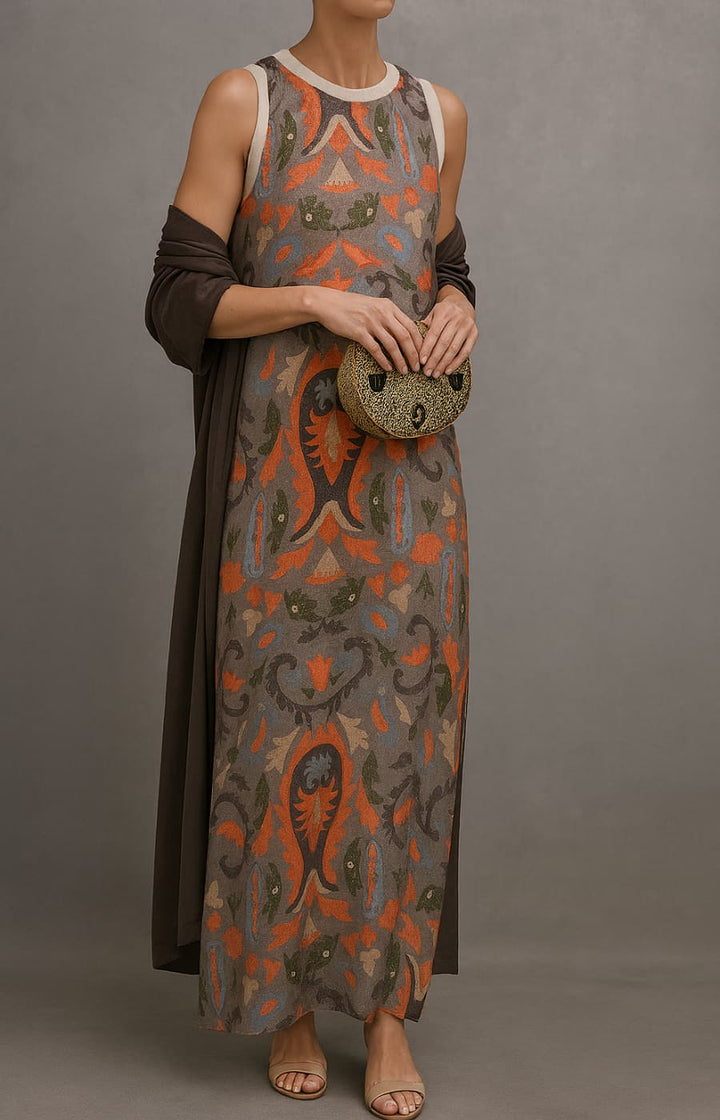 Elegant Evening Dress with Stole