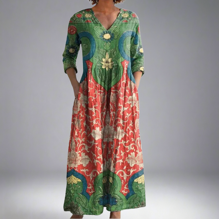 Zara – Robe longue vintage à fleurs, élégance rétro française