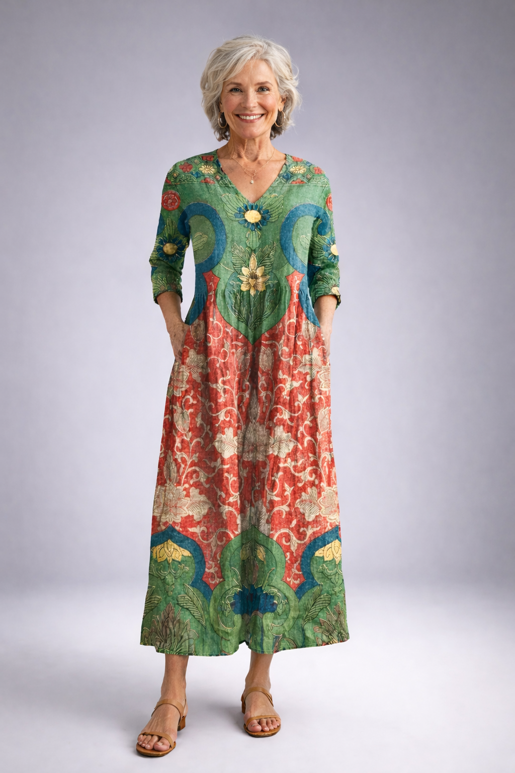 Zara – Robe longue vintage à fleurs, élégance rétro française