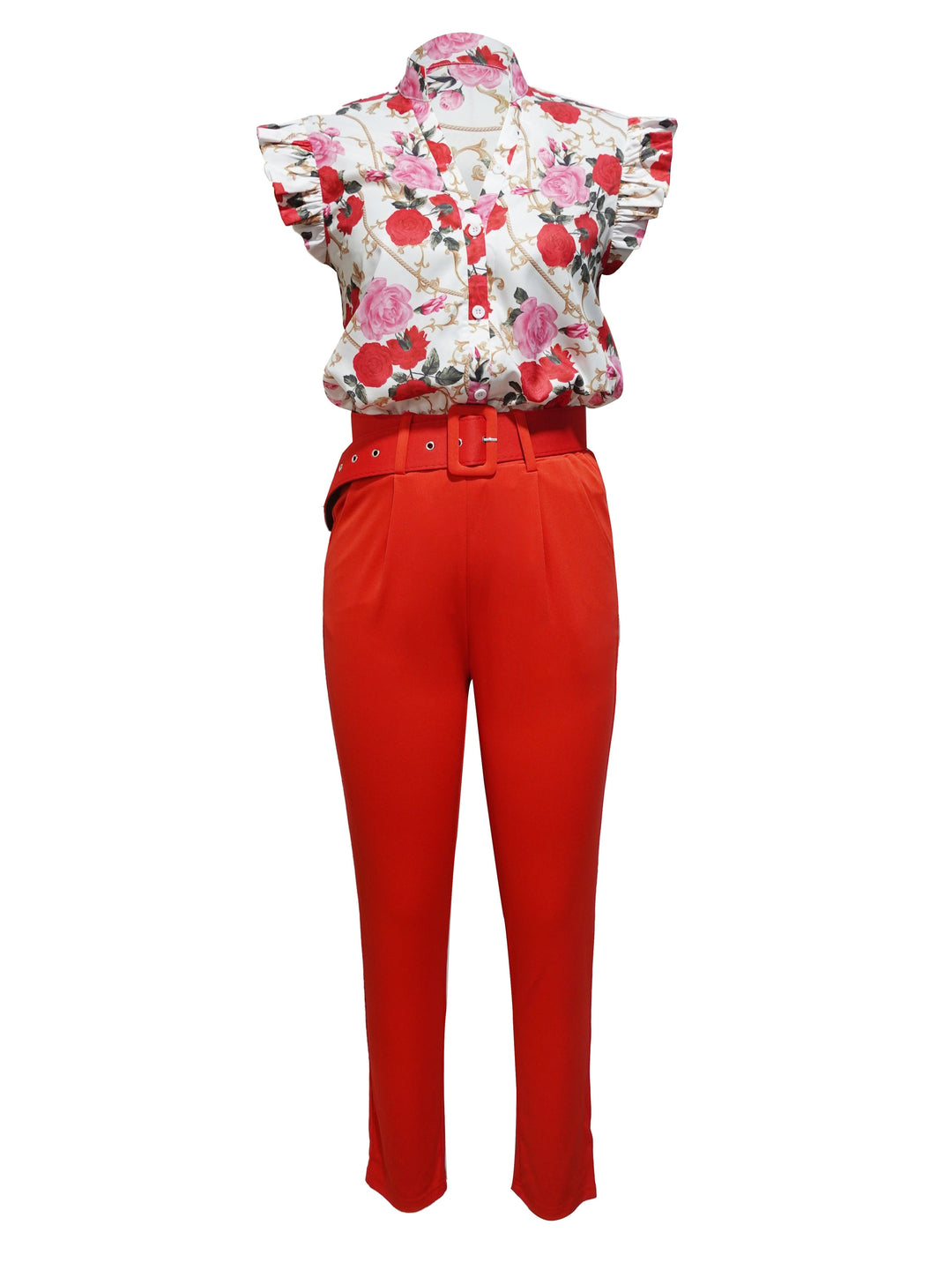 Rainie - Ensemble Chic avec Manches Volantes