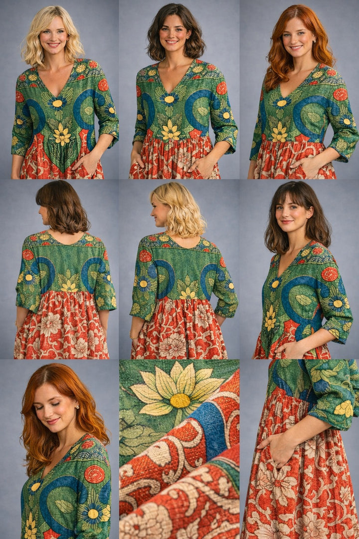 Zara – Robe longue vintage à fleurs, élégance rétro française