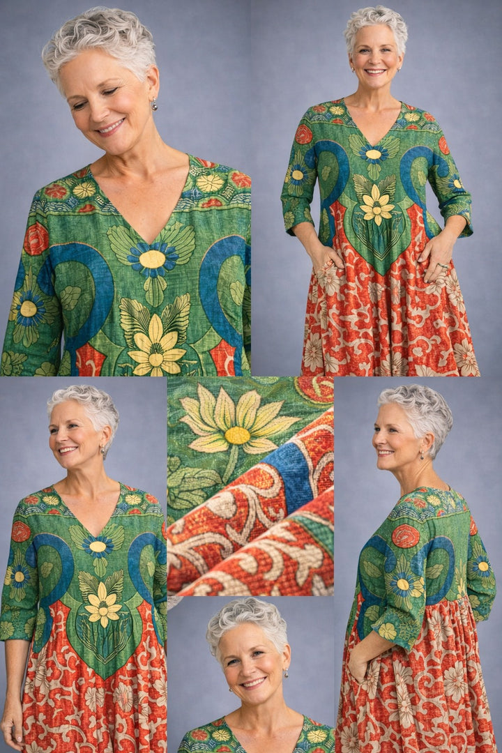 Zara – Robe longue vintage à fleurs, élégance rétro française