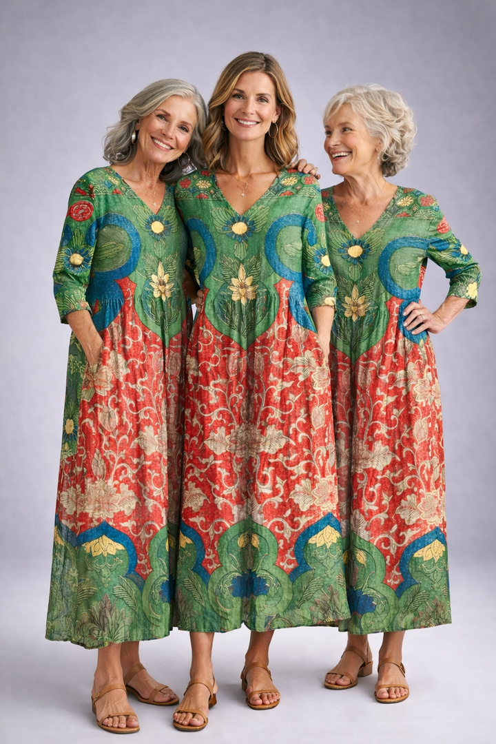 Zara – Robe longue vintage à fleurs, élégance rétro française