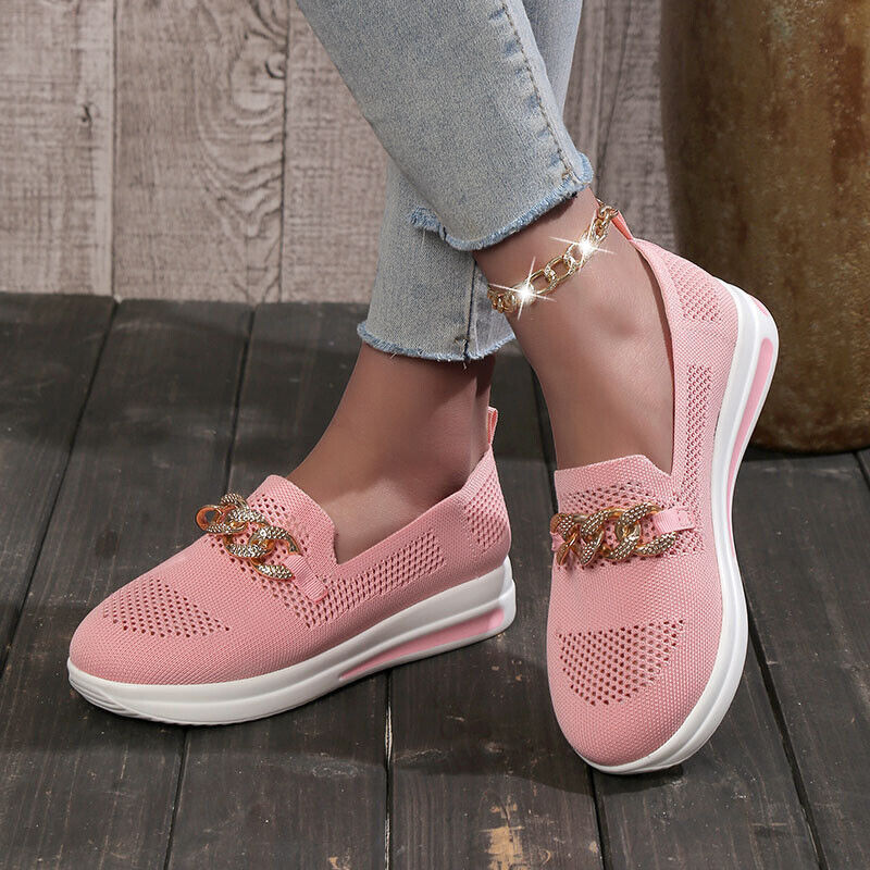 Baskets slip on femme avec détail chaîne – Chic & Confort