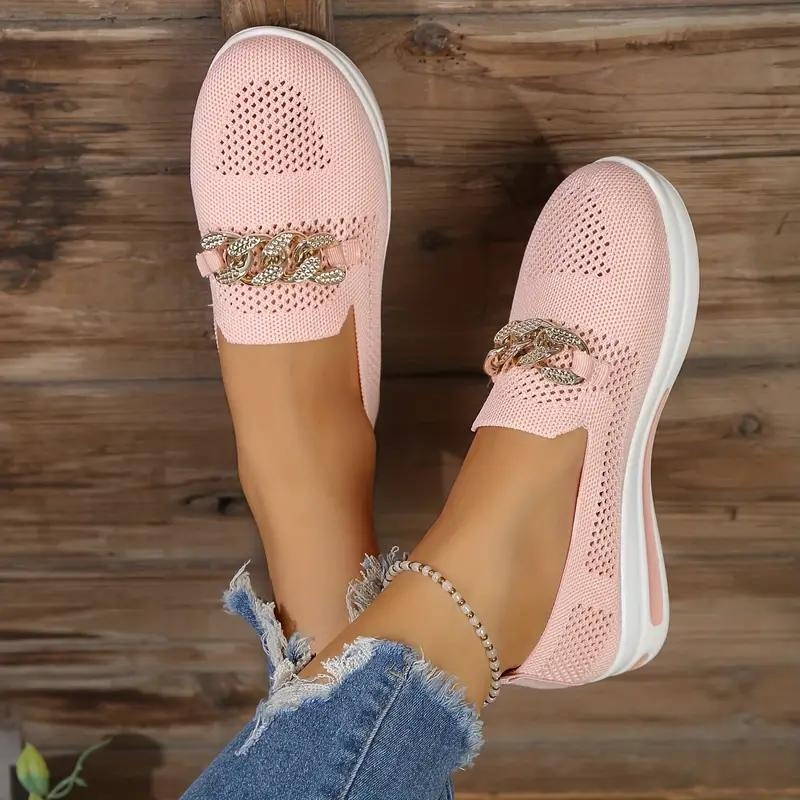 Baskets slip on femme avec détail chaîne – Chic & Confort