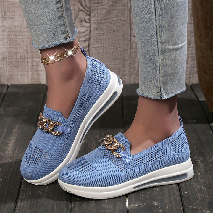 Baskets slip on femme avec détail chaîne – Chic & Confort