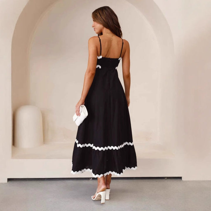 Robe Maxi A-Ligne Femme – Design Plage à Bretelles Spaghetti