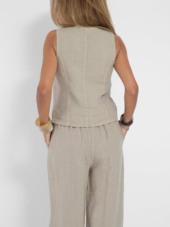 Aira - Ensemble Gilet à Boutons et Pantalons Amples