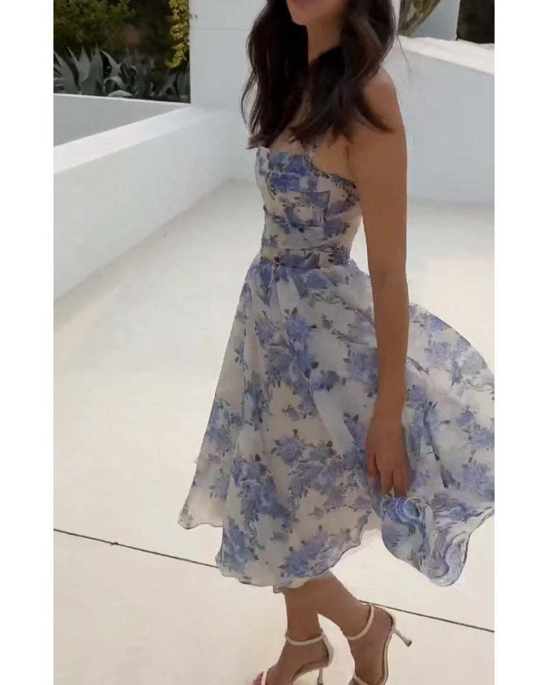 Robe Mini Satinée à Col Halter pour Femmes | Tenue de Soirée avec Imprimé Abstrait