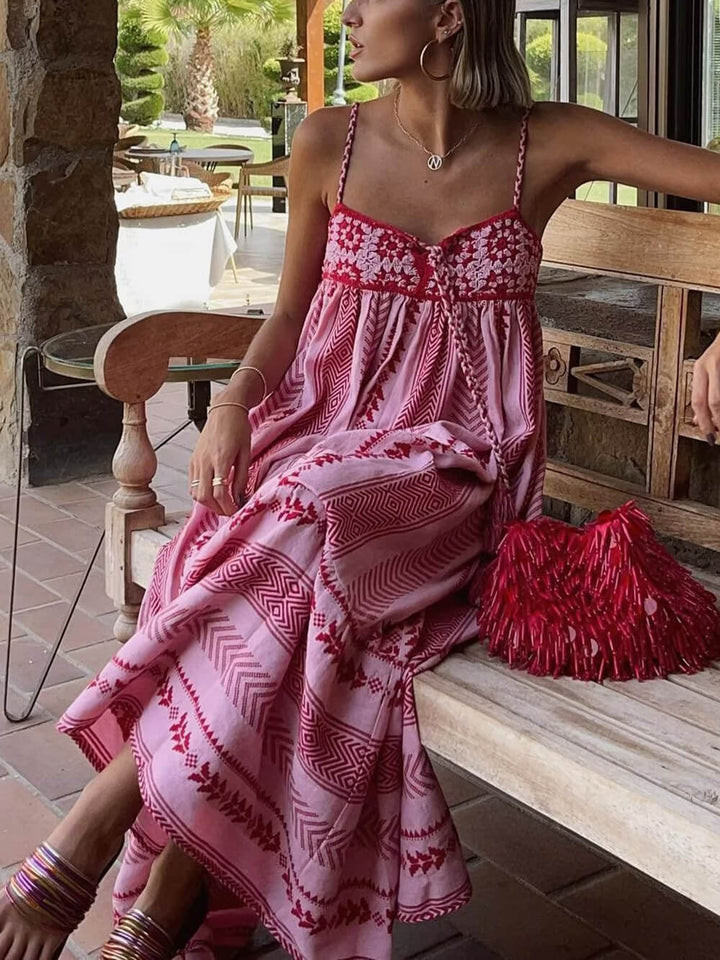 Robe Maxi en Crochet pour Femmes | Robe d'Été Boho en Patchwork Tricoté