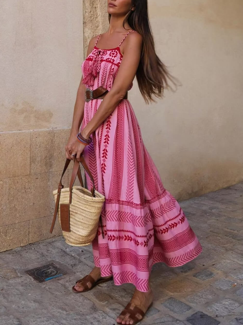 Robe Maxi en Crochet pour Femmes | Robe d'Été Boho en Patchwork Tricoté