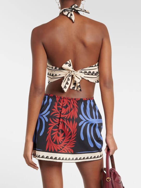 Robe Mini à Dos Nu Femme | Robe d'Été à Imprimé Floral pour Vacances