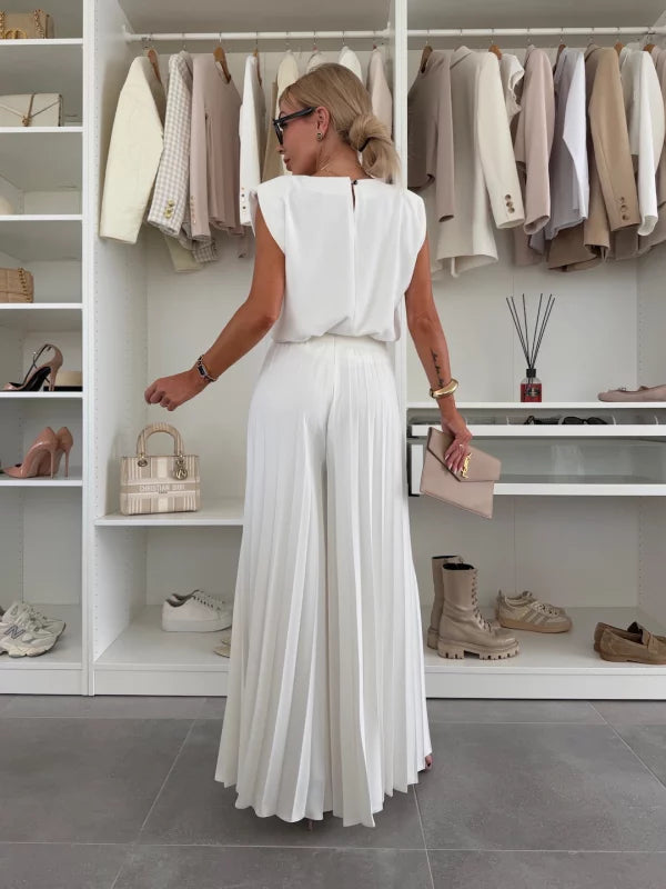 Marian - Élégant Ensemble Plissé