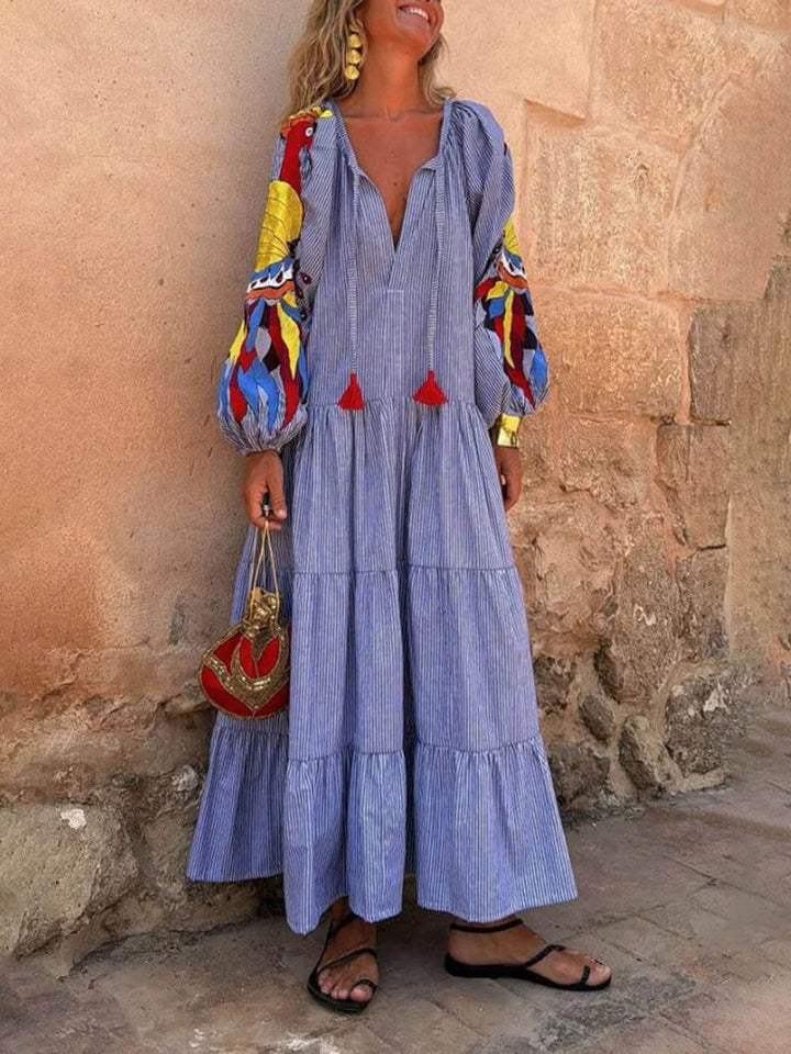 Robe Maxi Légère pour Femmes - Motif Paon