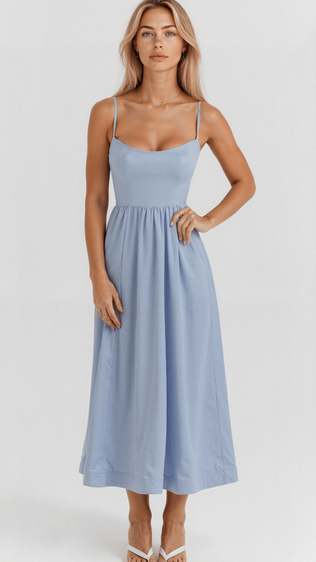 Robe Midi Fluide Femme - Confort Idéal pour le Jour et la Nuit