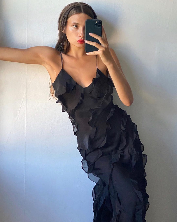 Robe Maxi à Volants pour Femmes – Élégance de Jour comme de Nuit