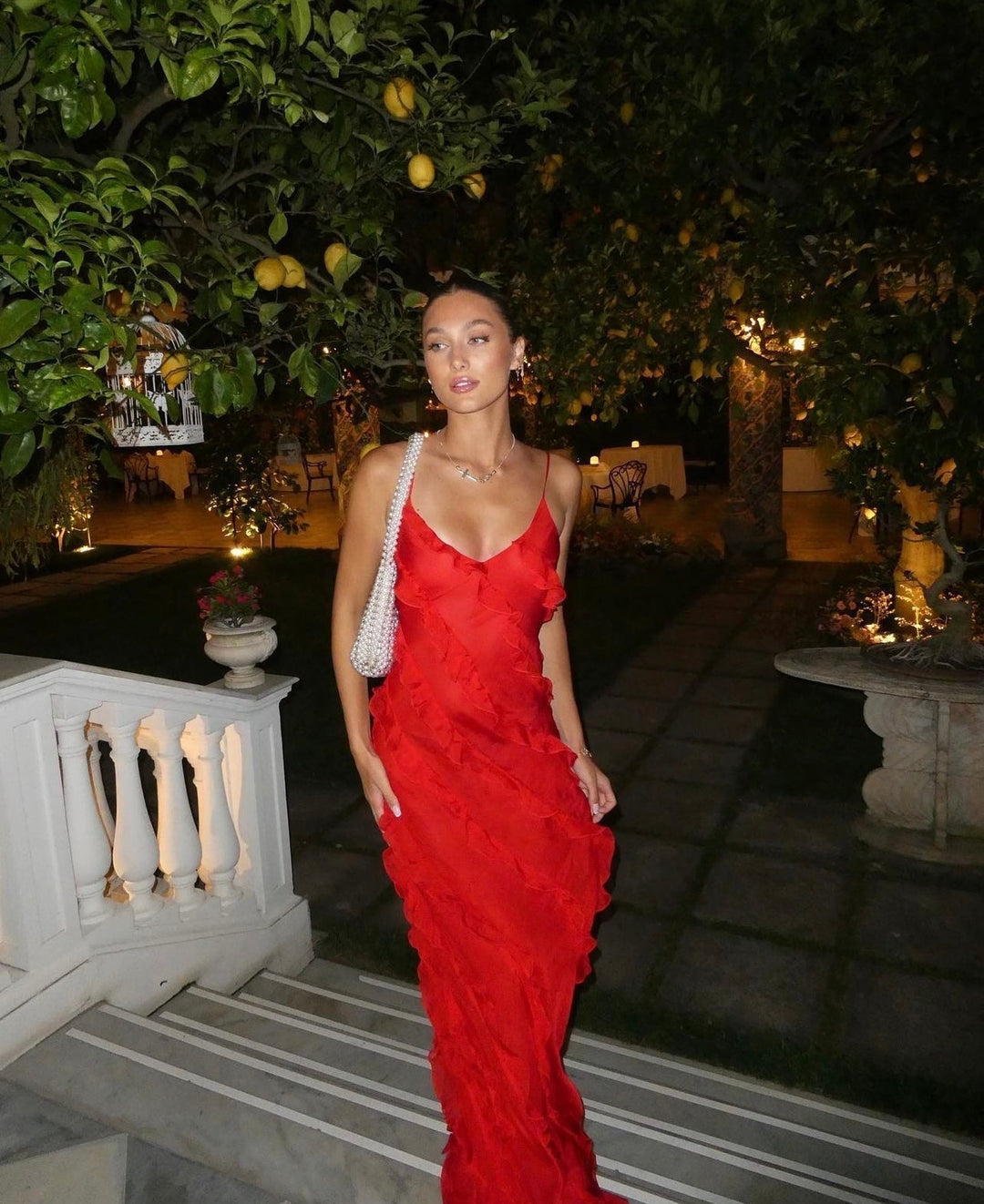 Robe Maxi à Volants pour Femmes – Élégance de Jour comme de Nuit